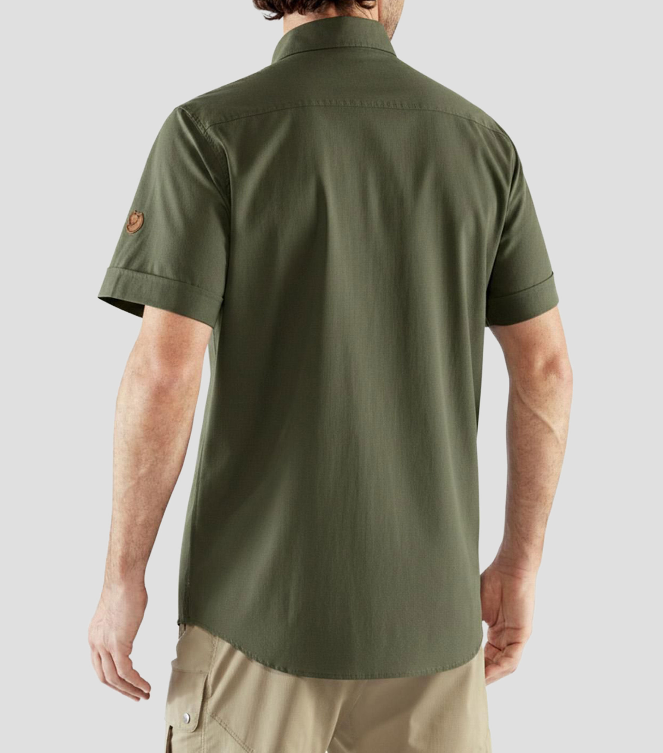 Camisa lisa con manga corta Hombre